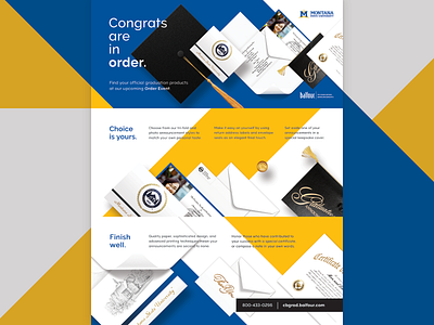 Congrats are in order. announcements flyer grad graduation print design