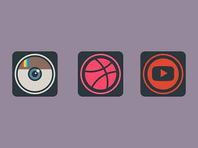 Dailyicon day 16 Create a set of social media icons dribbble icons iconsets instagram logos share social socialmedia youtube