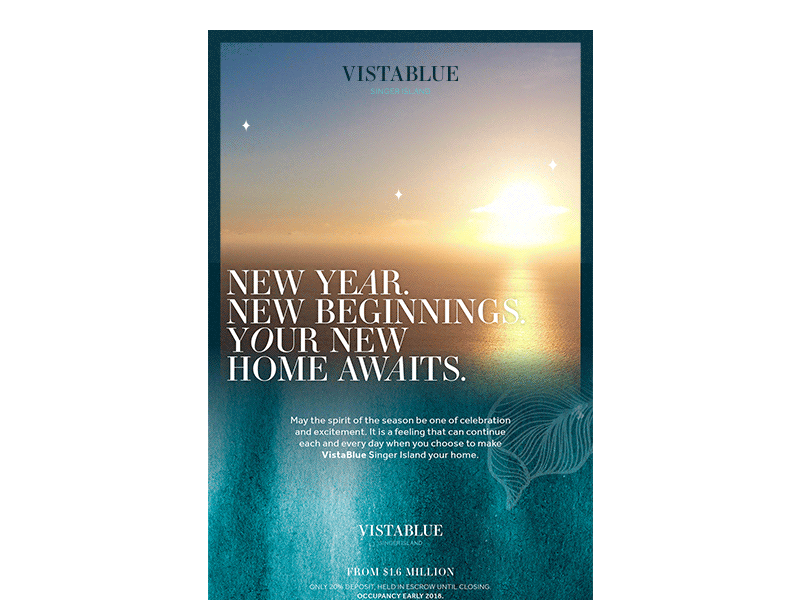 Holiday eblast for VistaBlue Singer Island eblast email email design email marketing graphic design