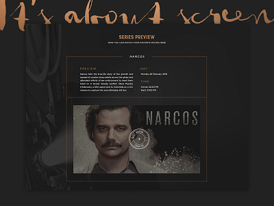 Dribbble Fischer bronze cinema dark movies screen series ui ux website