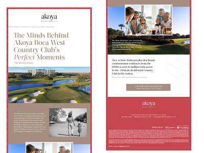 Eblast for Akoya Boca West design eblast email email design email marketing graphic design