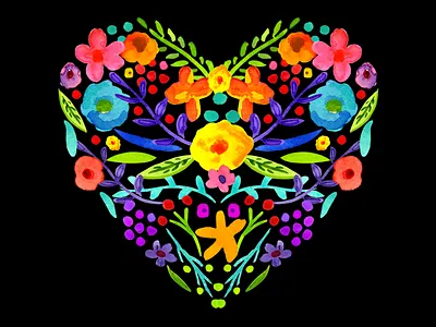 Valentine 2018 flowers heart valentine watercolor