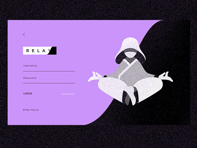 Relax Tools login page app chill login meditation minimalist monk purple relax relaxation tools web yoga