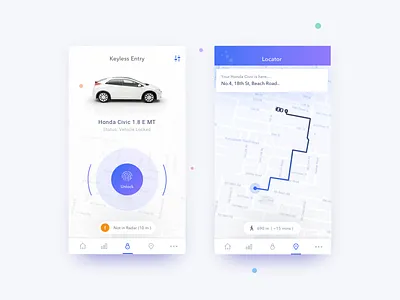 Fingcar Keyless Entry vehicle unlocker & locator car entry fingerprint honda keyless locator map ui unlock ux vehicle