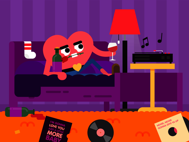 One for all you old romantics gif heart illustration motion valentines