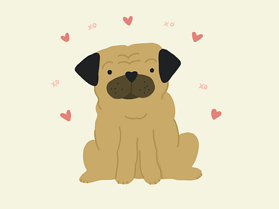 pugs & kisses dog hugs kisses love pug pugs pup valentines day