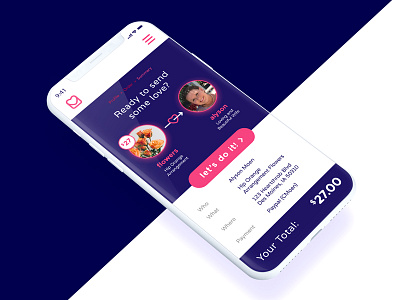 LoveSend Checkout app checkout flowers love payment profile ui uiux ux valentines web