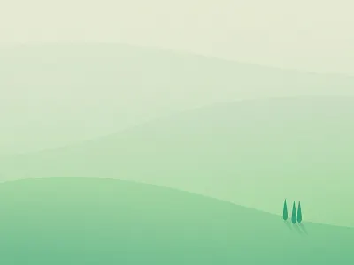 Shapes // Hills gradient green hills landscape minimal relaxing trees