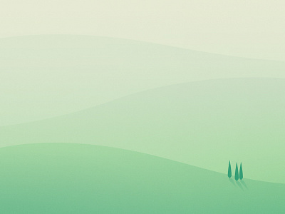 Shapes // Hills gradient green hills landscape minimal relaxing trees