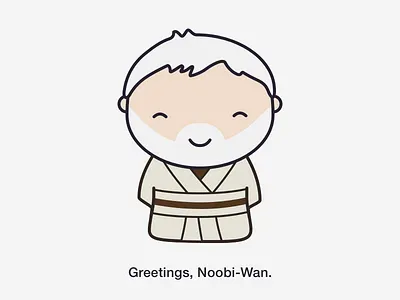 Noobi Wan chibi cute disney illustration obi wan onboarding star wars
