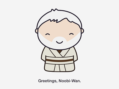 Noobi Wan chibi cute disney illustration obi wan onboarding star wars