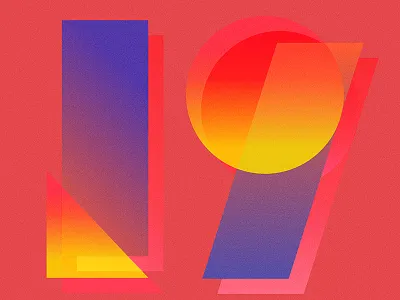 19 19 geometric gradient light number numbers pattern type typography