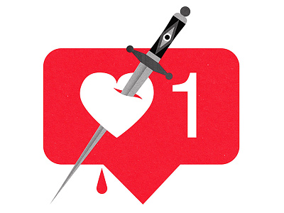 Modern Love bleach dagger heart illustration instagram likes love social media valentine