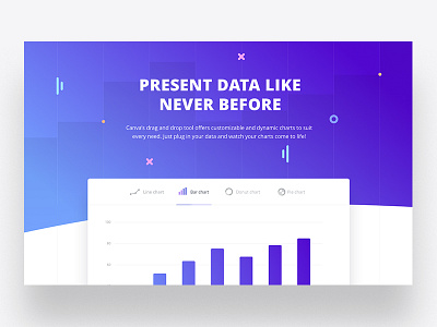 Charts hero banner charts data gradient graphs landing page ui