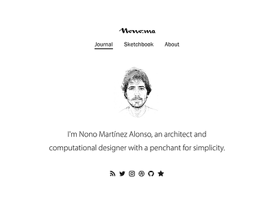 Nono.ma · Navigation about card header landing navigation personal profile site web