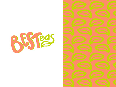 Besteas Logo brand branding handdrawn handwritten icon identity leaves logo tea typography