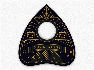 Ouija Planchette black gold occult ouija planchette typography vintage witch