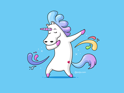 Dabbing Unicorn animal cute dab dabbing dance dancing funny illustration stock tshirt unicorn vector