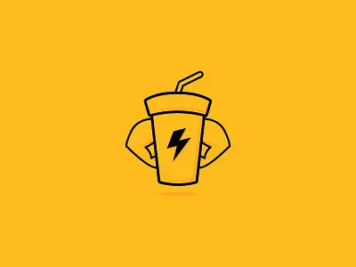 Energy Coffee Icon Mark . coffee design fitness gym health icon illustration logotype mark