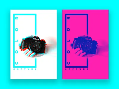 Double Exposure Poster colour dual color exposure graphics poster