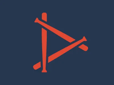 Logo: The Baseballers - Podcast america baseball bat logo minimal negative negative space play play button podcast sport