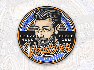 D Vendoren Pomade barbershop cartoon hair pomade logo pomade premium
