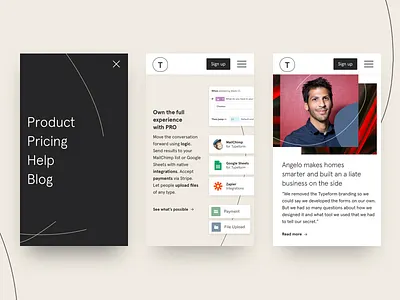 Typeform's mobile site conversation design mobile real project responsive typeform ui ux web web design