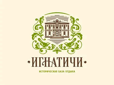 Ignatichi bird brand design history holiday home ignatichi landscape logo plant recreation shield