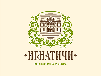 Ignatichi bird brand design history holiday home ignatichi landscape logo plant recreation shield