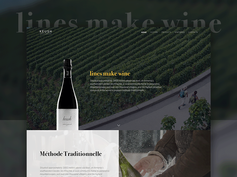 Keush | Home dark keush landing ui vineyard wine