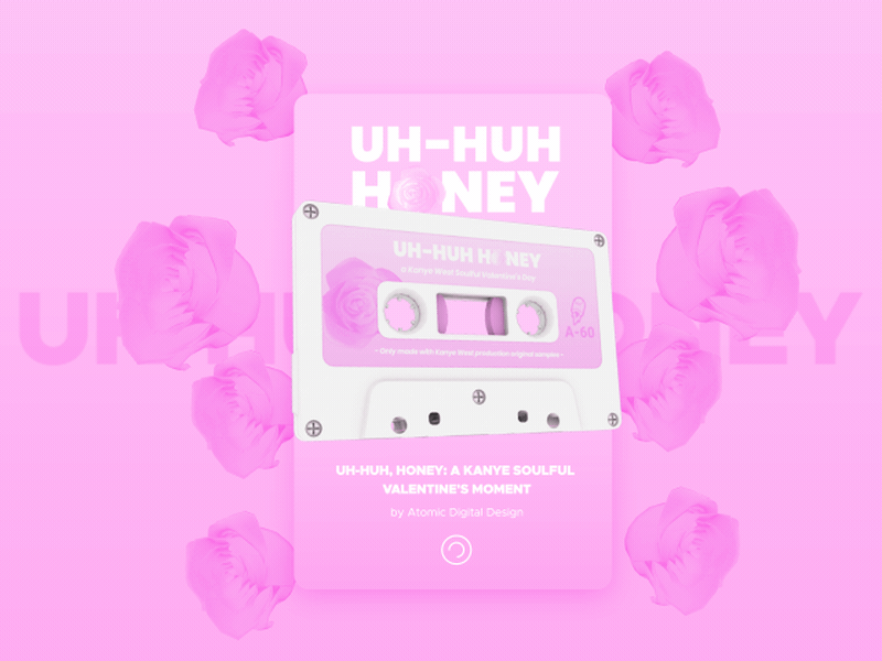 Special Valentine's Mixtape animation audio card cassette flower interface motion rose ui ux