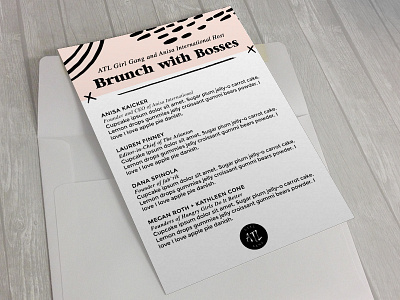 Brunch with Bosses Program atl girl gang atlanta brunch event program graphic design program visual design