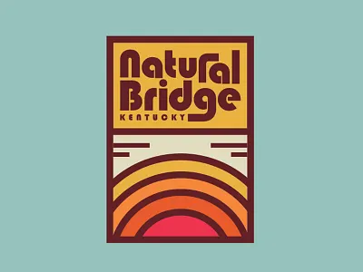 Natural Bridge State Resort Park apparel design badge hiking kentucky logo natural bridge outdoors retro state park thick lines