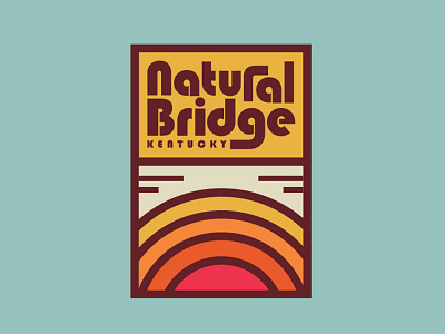 Natural Bridge State Resort Park apparel design badge hiking kentucky logo natural bridge outdoors retro state park thick lines