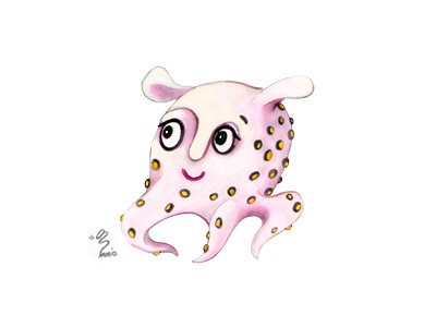 Sea Fish - character design alien looking deep sea happy stranger octopus rabbit illustration