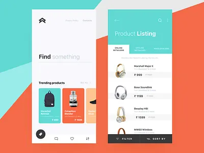 E-commerce UI app app cart cuberto ecommerce filter icons illustration online product store ui ux