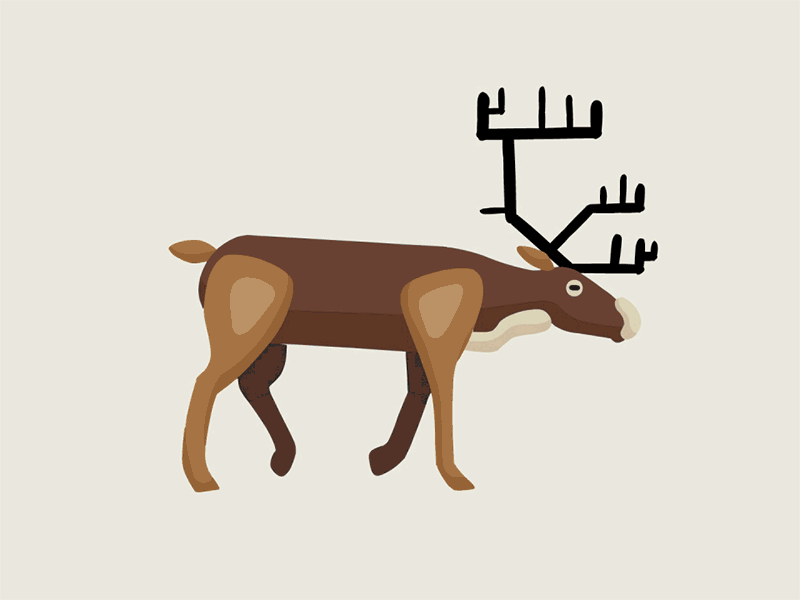 Walk Cycle Process - Caribou 2d animal animation caribou cel process shadows toonboom walkcycle