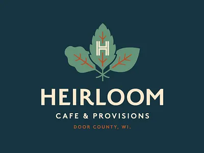Heirloom Cafe cafe heirloom leaf logo provisions