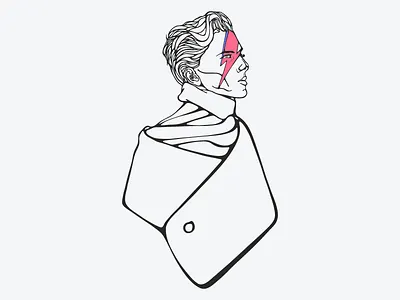 In memory of David Bowie character david bowie illustration lineart portrait