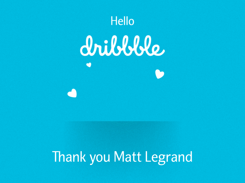 Hello dribbble! ball heart hello insprd invite thankyou world