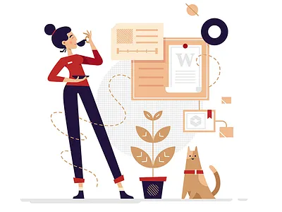 Automatization art cat character education finance fireart fireart studio illustration ui