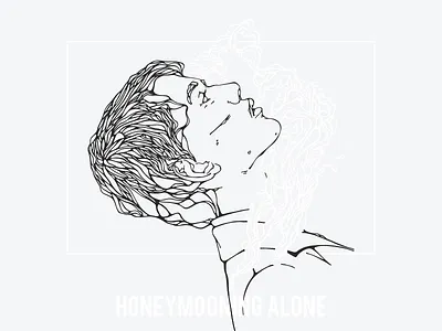 Honeymooning Alone character illustration lineart portrait smoke