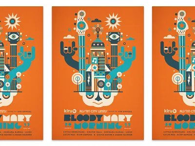 Bloody Mary Morning austin geometric head illustration music pattern poster texas texture