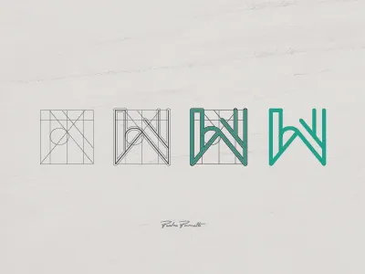 Platanus "W" brand grid letra logo logotype tipografia typography