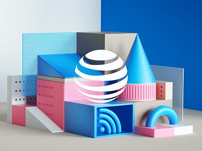 AT&T 3d animation c4d design illustration mobile motion set smoke technology