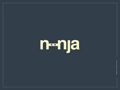 Ninja Logotype clever expressive typography flat graphic design logo logotype negative space ninja simple smart type word as image