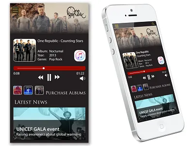 One Republic digital design graphic design interactive design layout mobi website music product design ui ux website