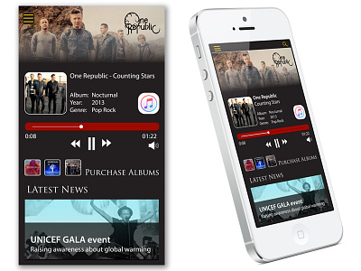 One Republic digital design graphic design interactive design layout mobi website music product design ui ux website