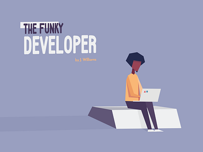 The Funky Dev code coding developer funk geometric geometry graphic novel illustration light polygons rock shadows