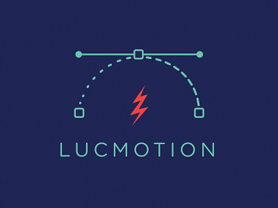 Lucmotion Logo 4 bezier curve handles illustration logo lucmotion motion design thunderbolt